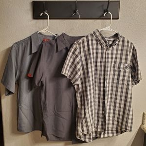 3 Gray Oakley Button Down Shirts Medium Large